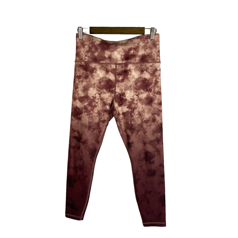 Athleta Elation Printed 7/8 Tight Leggings Sz M Mauve Pink Ice Tye Dye Ombre
